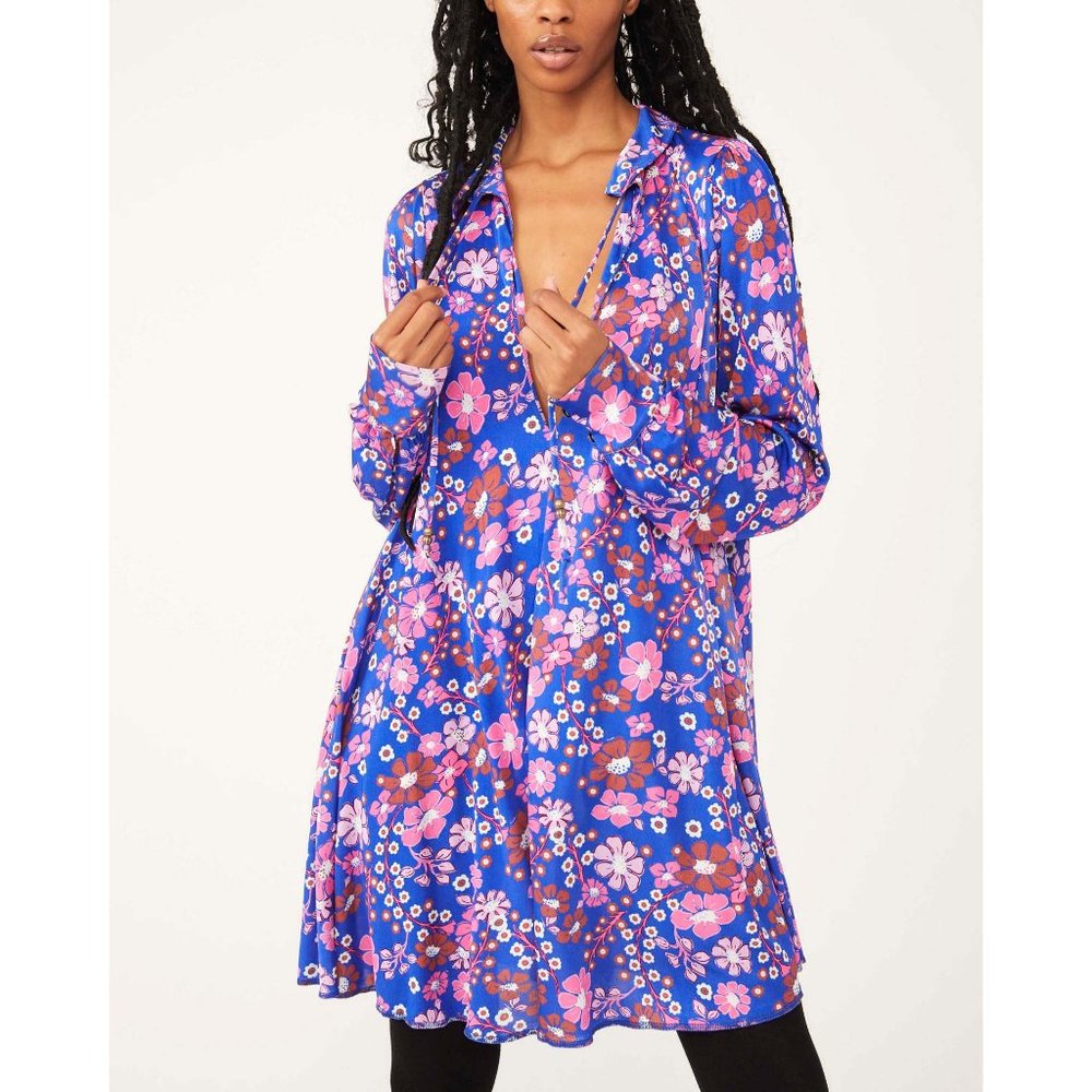 NWT Free People Daisy Jane Mini Dress / Botanical Combo
